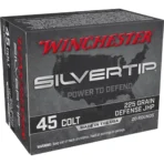 Winchester Ammo W45CST Silvertip 45 Colt 225 gr Self Defense Ammo Jacket Hollow Point 20 Per Box