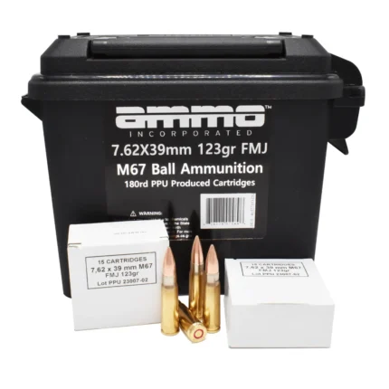 Ammo Inc 762X39123FMJ-B180 7.62x39mm 123 gr Full Metal Jacket/ 180rds